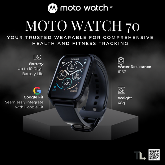 Moto Watch 70 Health and Fitness Smartwatch - Motorola