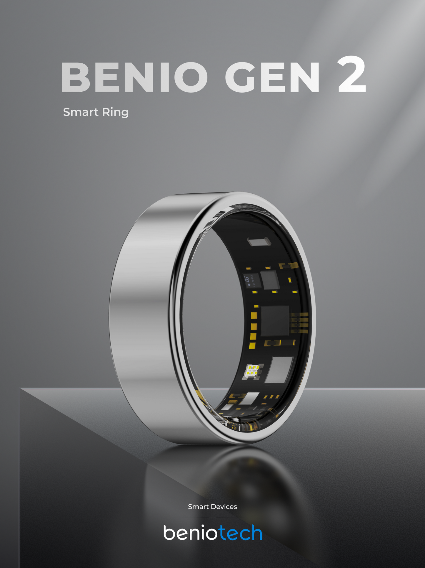 Benio Gen 2 Smart Ring - Premium Titanium Health & Fitness Tracker