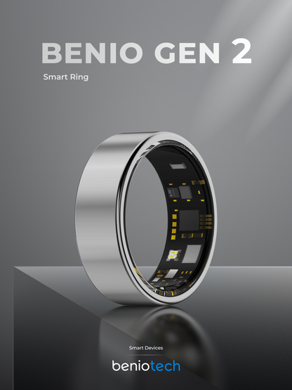 Benio Gen 2 Smart Ring - Premium Titanium Health & Fitness Tracker