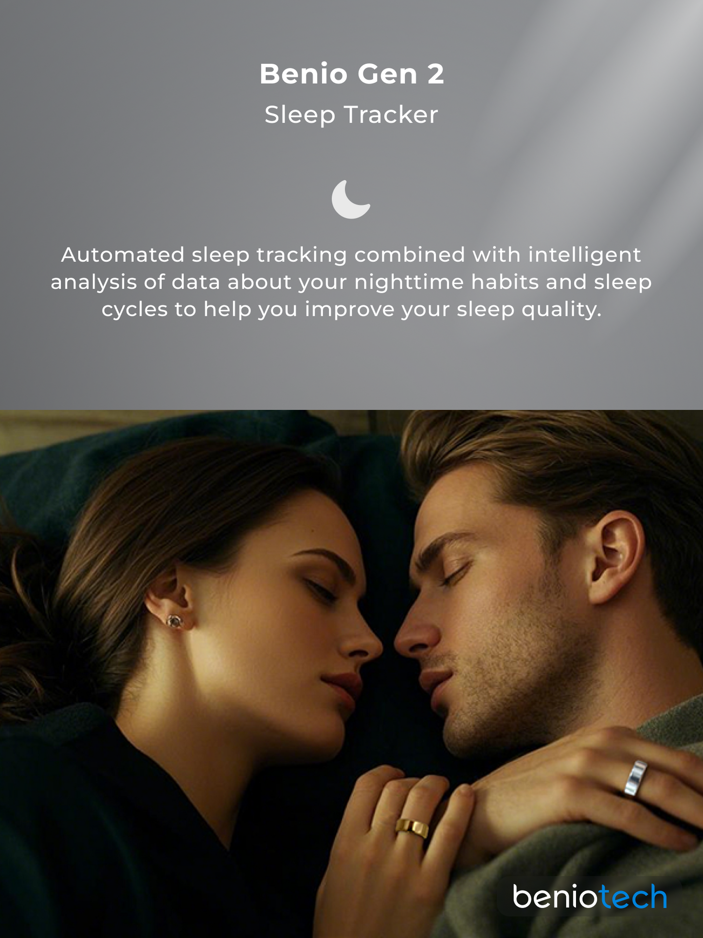 Benio Gen 2 Smart Ring - Premium Titanium Health & Fitness Tracker