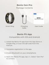 Benio Smart Ring Benio Gen Pro Smart Ring - Titanium Health & Fitness Tracker | Heart Rate, SpO2 & Sleep Monitor
