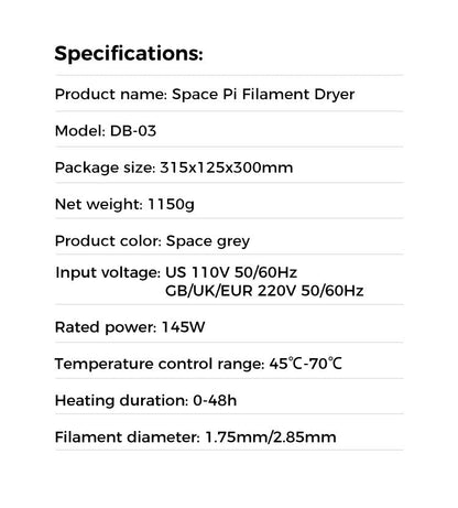 Creality Space Pi Filament Dryer (1-Roll) | Smart Temp Control