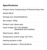 Creality 3D Printer Accessories Creality Space Pi Filament Dryer Plus | Dual-Spool Dehydrator