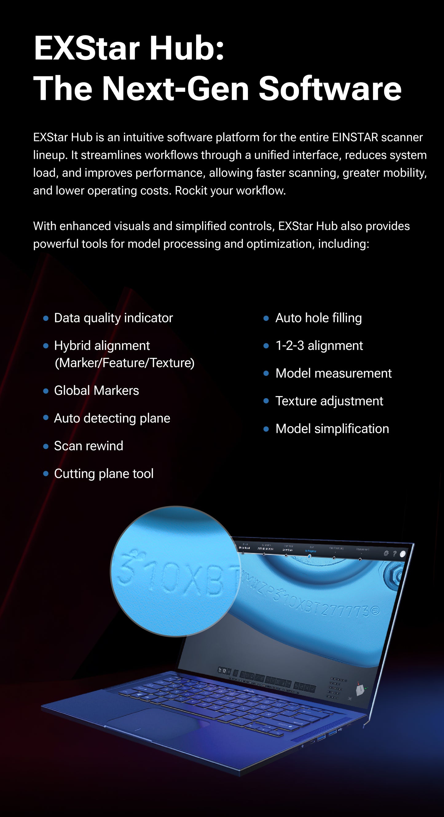 EINSTAR Rockit Wireless 3D Scanner with Laser & IR Hybrid Light