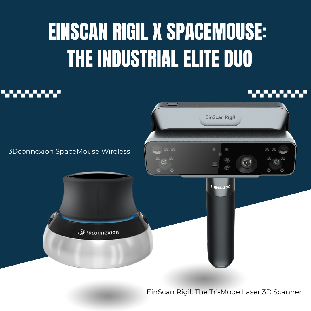 Shining 3D x 3Dconnexion 3D Combo Set EinScan Rigil x SpaceMouse: The Industrial Elite Duo
