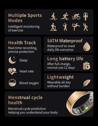 Benio Gen 4 Smart Ring – 24/7 Health & Fitness Tracker with Charging Case