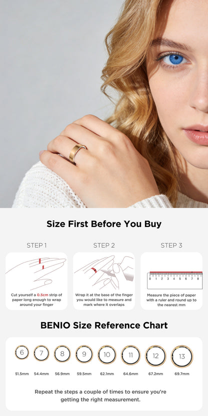 Benio Gen 4 Smart Ring – 24/7 Health & Fitness Tracker with Charging Case