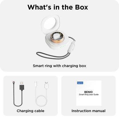 Benio Gen 4 Smart Ring – 24/7 Health & Fitness Tracker with Charging Case