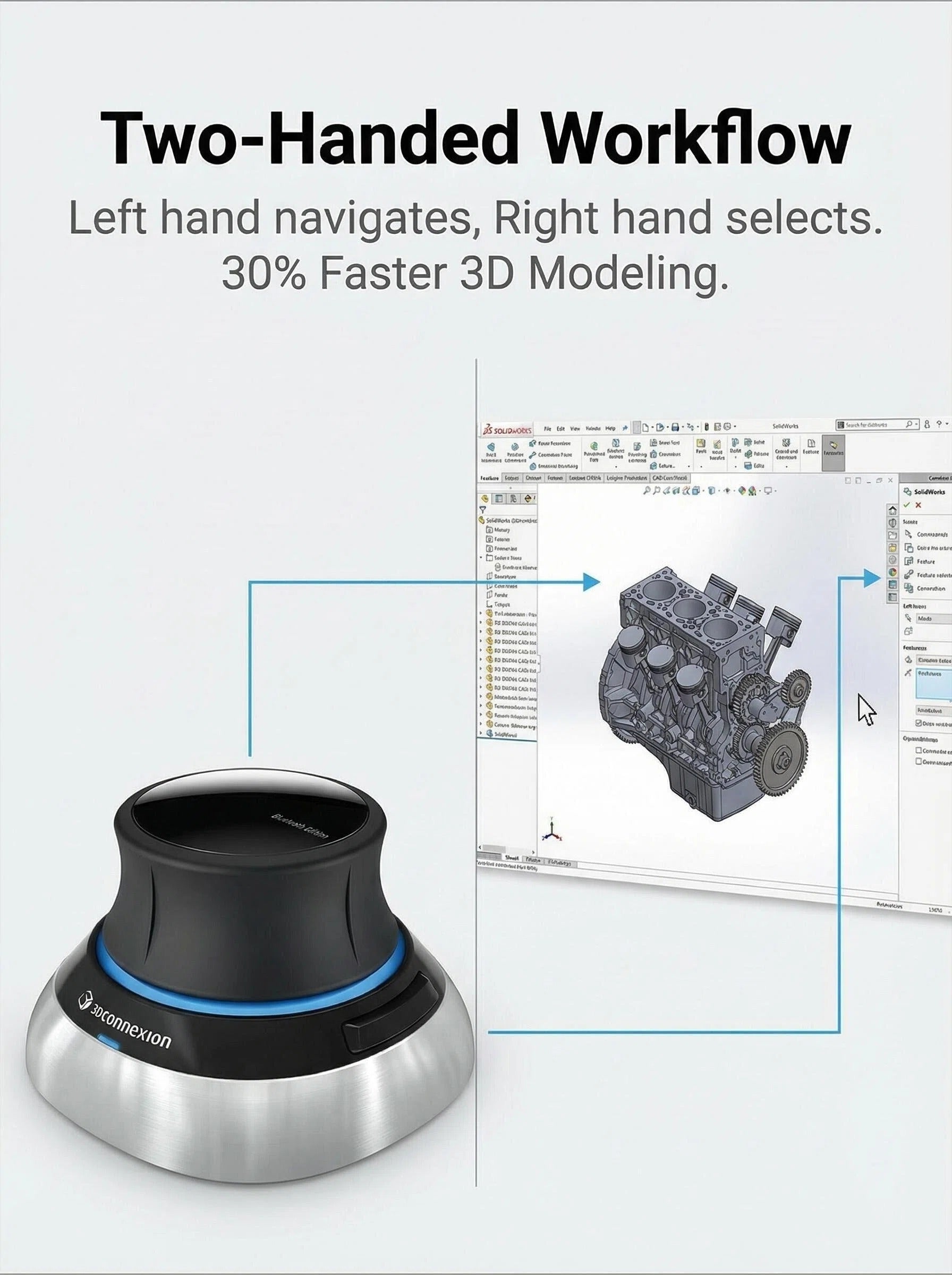 SpaceMouse Wireless: Ergonomic Control for CAD Tasks – THE-LITE