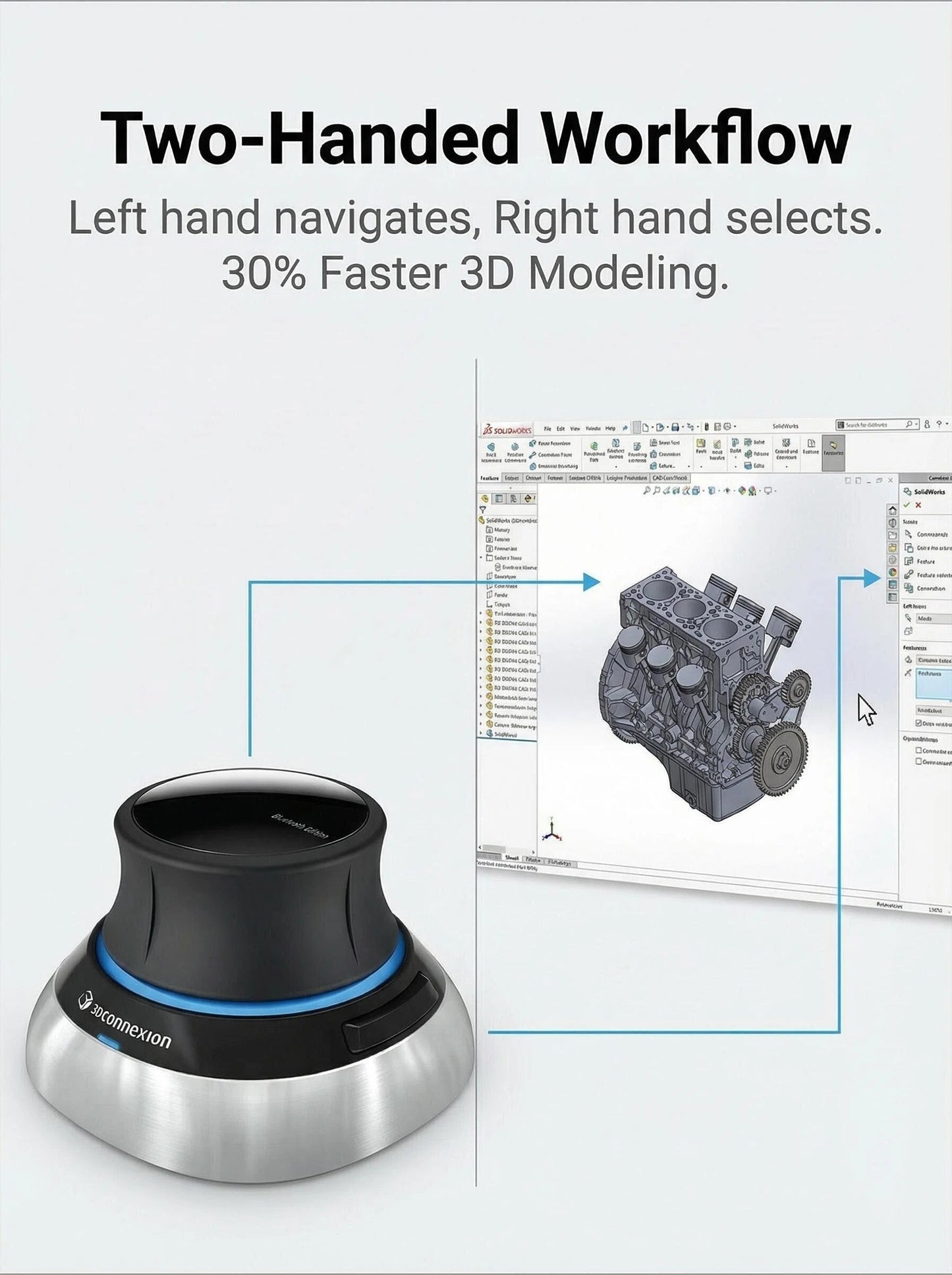 SpaceMouse Wireless Kit 2 BLUETOOTH EDITION - 3Dconnexion
