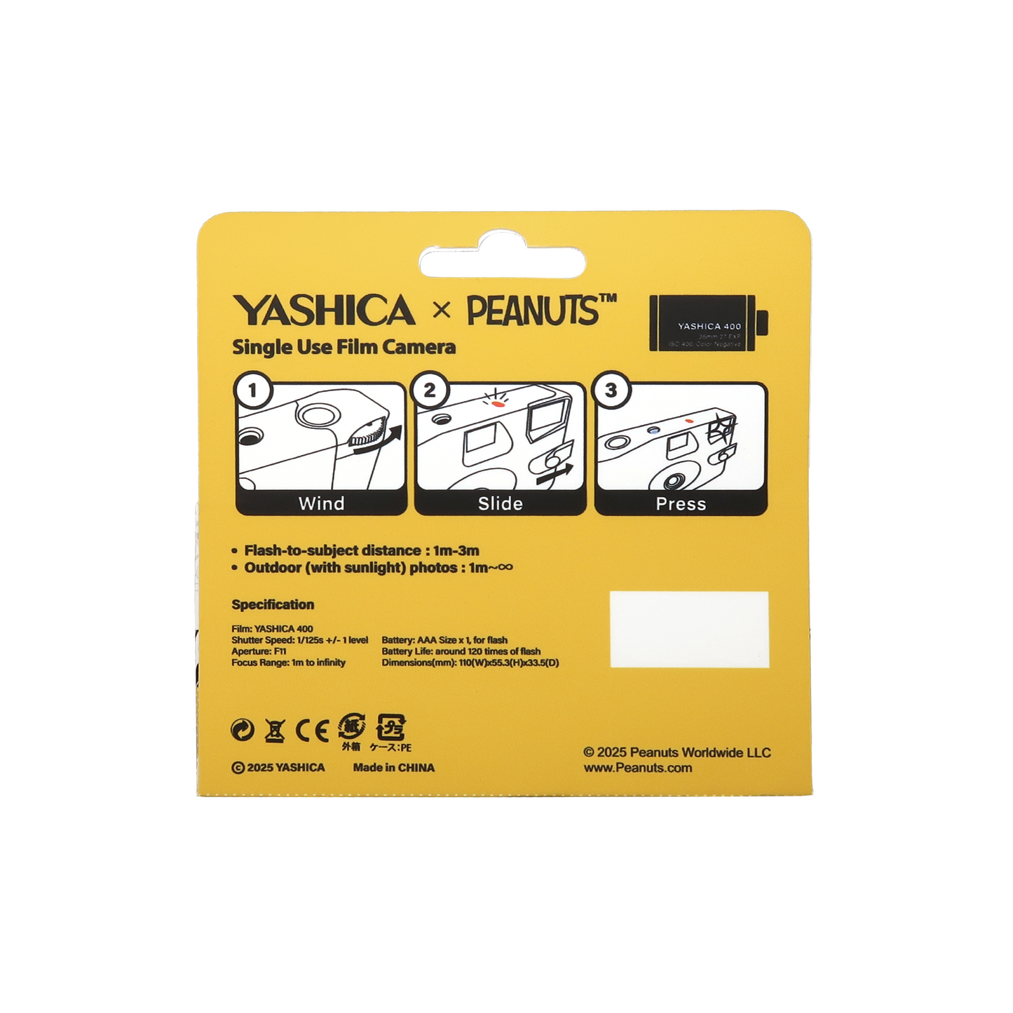 YASHICA x Peanuts Single Use Film Camera (Snoopy Colorful World)